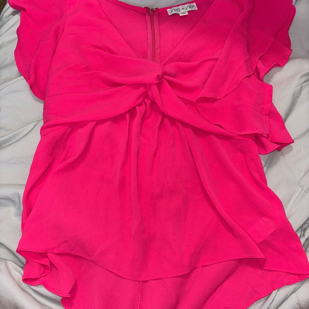 She + Sky Vibrant Fuchsia Blouse